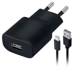 Зарядное устройство для телефона Forever, USB/AC/DC, черный цв.