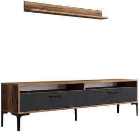 Sekcija Kalune Design Istanbul 845HCT3095, antracīta krās./valriekstu krās., 35 cm x 180 cm x 47 cm