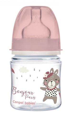 Kūdikių buteliukas Canpol Babies Bonjour Paris, 120 ml, 0 mėn., rožinė sp.