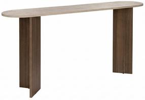 Konsolinis staliukas Nordure Sira, riešuto sp./travertine sp., 35 cm x 150 cm x 75 cm