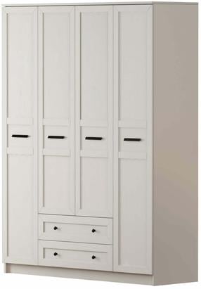 Sekcija Kalune Design Rumy, balta matinė sp., 52 cm x 140 cm x 210 cm