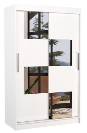 Skapis ADRK Lugano 120, balta krās., 58 cm x 120 cm x 200 cm, ar spoguli