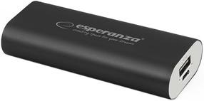 Lādētājs-akumulators (Power bank) Esperanza Hadron, 4400 mAh, melna krās.