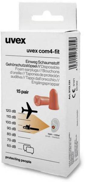 Ausų kištukai Uvex Minibox com4-fit, oranžinė sp., 30 vnt.