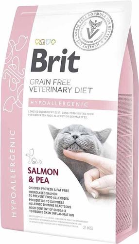 Sausā kaķu barība Brit Veterinary Diet Hypoallergenic Salmon & Pea, lasis, 5 kg