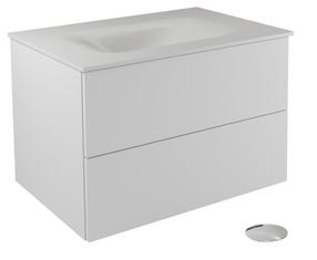 Vonios spintelė su praustuvu Besco Akya Classic, balta sp./chromo sp., 52.5 cm x 76 cm x 50.7 cm