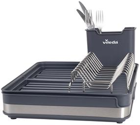 Nõudekuivatusrest Vileda Easy Kitchen, 36.6 cm x 30 cm x 13.1 cm, plastik/roostevaba teras, hall v.