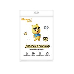 Детский нагрудник, набор Midday Bear Disposable, белый цв., текстиль, 0 мес., 10 шт.