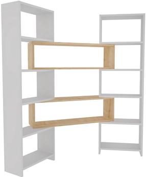Pastatoma lentyna Kalune Design Poyraz 875ZNA4625, ąžuolo sp./balta sp., 150 cm x 163.5 cm x 22 cm