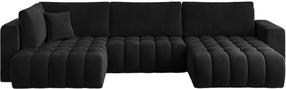 Kampinė sofa Bonito Velvetmat 10, juoda sp., dešininė, 170 x 340 cm x 92 cm