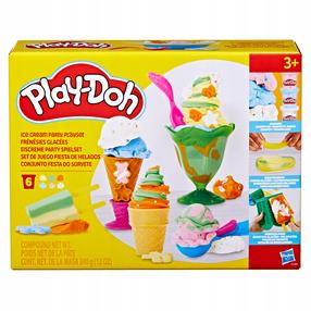 Plastilīna komplekts, ar piederumiem Hasbro Play-Doh Kitchen Creations Ice Cream Party, daudzkrāsaina