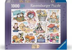 Dėlionė Ravensburger Crazy Cats A Cats Year, 50 cm x 70 cm, 1000 vnt., įvairių spalvų