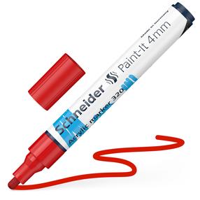 Акриловый маркер Schneider Paint-It 320, 4 мм, красный цв.