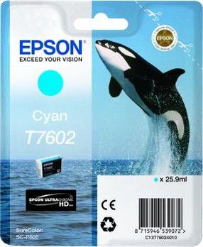 Tintes printera kasetne Epson T7602, zila krās.