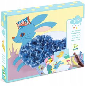 Kūrybos rinkinys Djeco Wool & Velcro DJ09127, įvairių spalvų