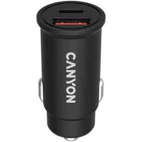 Auto laadija Canyon C-20B03, USB Type C/USB Type A, must v., 30 W