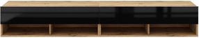 TV staliukas Derby Double, skaidri sp./ruda sp./juoda sp., 32.5 cm x 280 cm x 31 cm