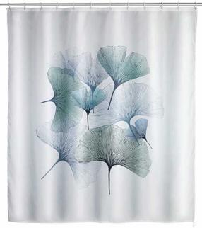 Dušo užuolaida Wenko Gingko, balta sp./žalia sp., 200 cm x 180 cm
