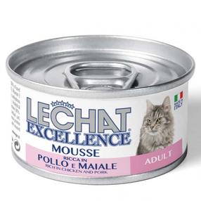 Šlapias kačių maistas Monge Excellence Mousse Adult Chicken and Pork, vištiena, 0.085 kg