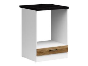 Virtuvinė spintelė orkaitei Junona Line, ąžuolo sp./balta sp./juoda sp., 51 cm x 60 cm x 85.7 cm