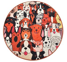 Ковер Conceptum Hypnose Dogs 882CHL1328, многоцветный, 140 см x 140 см
