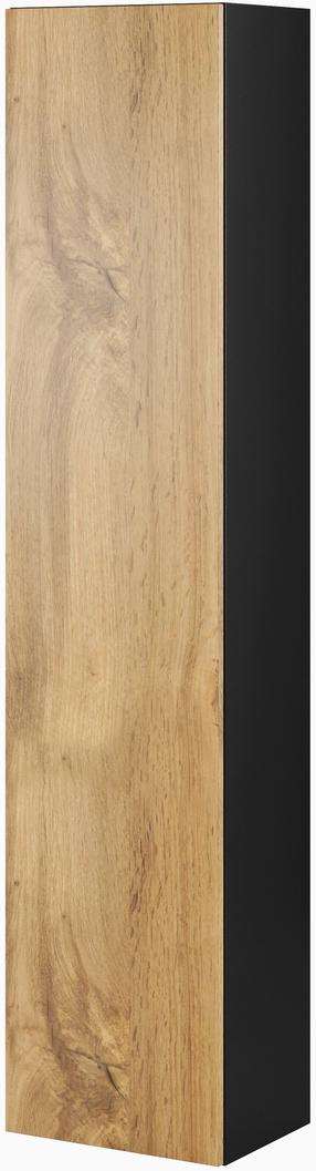 Sieninė lentyna Cama Meble Vigo 180, juoda sp./medžio sp., 180 cm x 30 cm x 40 cm