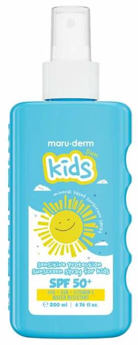 Purškiklis įdegio priežiūrai kūnui Maruderm Sun Kids Sensitive Protection Mineral SPF50+, 200 ml