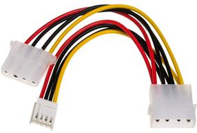 Adapteris Akyga 4 pin Molex x 2, mini Molex, 0.15 m
