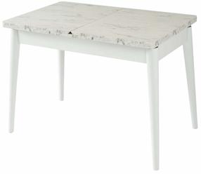 Valgomojo stalas išskleidžiamas Kalune Design Vista 972, balta sp./marmuro sp., 110 - 140 cm x 64 cm x 75 cm