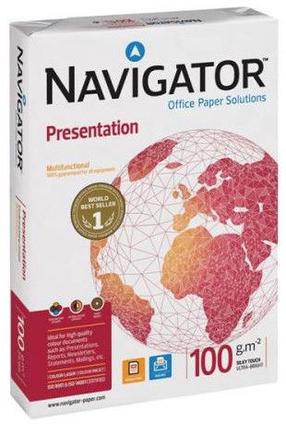 Офисная бумага Navigator Presentation, A4, 100 g/m², белый цв., 29.7 см x 21 см, 500 стр. шт.