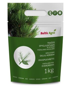 Mēslojums mūžzaļajiem augiem, skujkokiem Baltic Agro, granulēts, 1 kg
