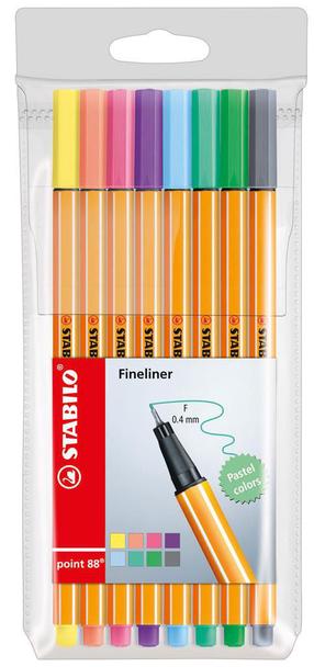STABILO tindipliiats, point 88, 8 värvi, pastelne
