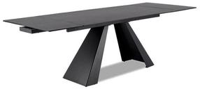 Stalas išskleidžiamas Salvadore, juoda sp./pilka sp., 160 - 240 cm x 90 cm x 76 cm