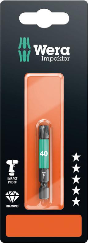 Бита для отвертки Wera 867/4 Impaktor, T40, 50 мм
