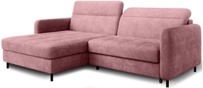 Kampinė sofa - lova Gomsi Touch 24, rožinė sp., kairinė, 165 x 228 cm x 100 cm