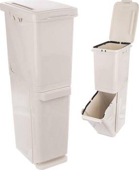 Rūšiavimo šiukšliadėžė Orion 731324, 2 x 17,5 l l, balta sp.
