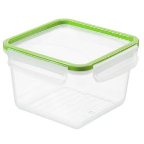 Toidukarp Rotho Click&Lock, 1.4 l, 16 cm x 16 cm, läbipaistev v./roheline v.