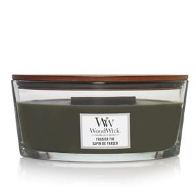 Svece, aromātiskā WoodWick Frasier Fir, 40 h, 453.6 g, zaļa krās.