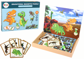 Magnetiline pusle Lean Toys Theme Of Dinosaurs World, mitmevärviline