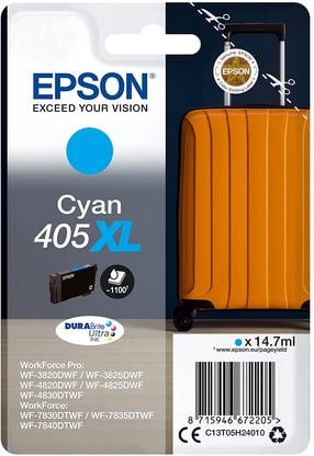 Картридж для струйного принтера Epson 405XL, циановый голубой (cyan) цв., 14.7 мл