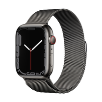 Išmanusis laikrodis Apple Watch Series 7 GPS + Cellular, 45mm Graphite Stainless Steel Case with Graphite Milanese Loop, juoda sp.