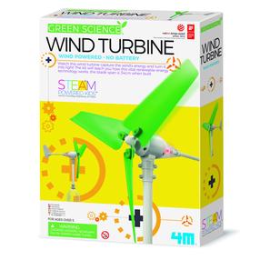 Dinamisks zinātnes rotaļu komplekts, vēja turbīna 4M Green Science, balta krās./zaļa krās.