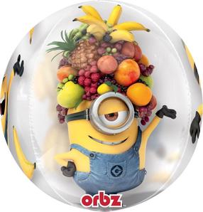 Folijas balons apaļš Amscan Minions, caurspīdīga krās./daudzkrāsaina