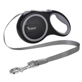 Automatinis pavadėlis Purlov Automatic Leash XL16304, juoda sp./pilka sp., 5 m x 11 mm
