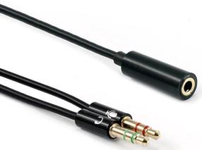 Кабель Sbox 35F-2X35M 3.5mm 4-pin female - 2 x 3.5mm 3.5 mm 4-pin female, 2 x 3.5 mm 3-pin male, 0.2 м, черный цв.