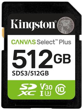 Atmiņas karte Kingston Canvas Select Plus SDS3/512GB, 512 GB, 150 Mb/s