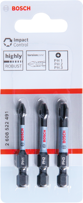 Набор ударных головок Bosch 2608522491, PH2, 55 мм