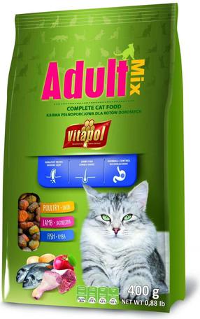 Kuiv kassitoit Vitapol Adult Mix, lambaliha/kalaliha, 0.400 kg