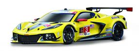 Rotaļlieta automašīna Bburago Chevrolet Corvette C8R 18-28024, 1:24, dzeltena krās.