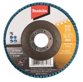 Žiedlapinis šlifavimo diskas Makita D-74239, 125 mm x 22.23 mm